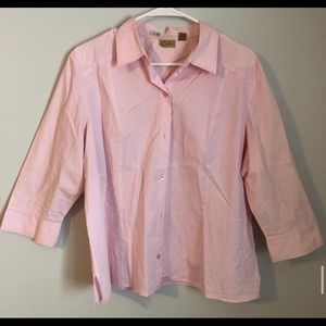 Light pink 3/4 button down shirt
